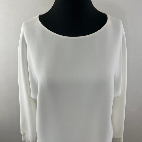 VINCE Rib Cuff Dolman Top Blouse Off White Boat Neck Pullover Size XS NEW - Picture 3 of 11
